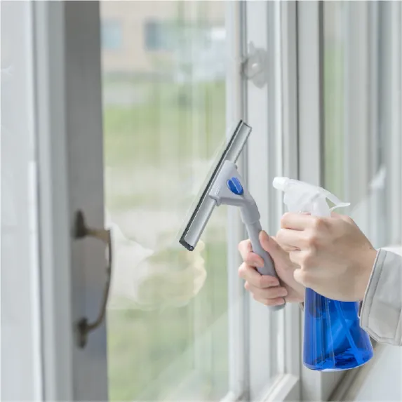 窓ガラス清掃の様子