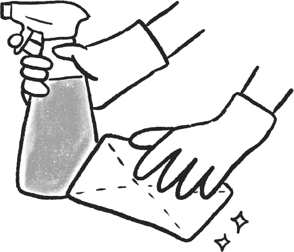 清掃の様子のイラスト