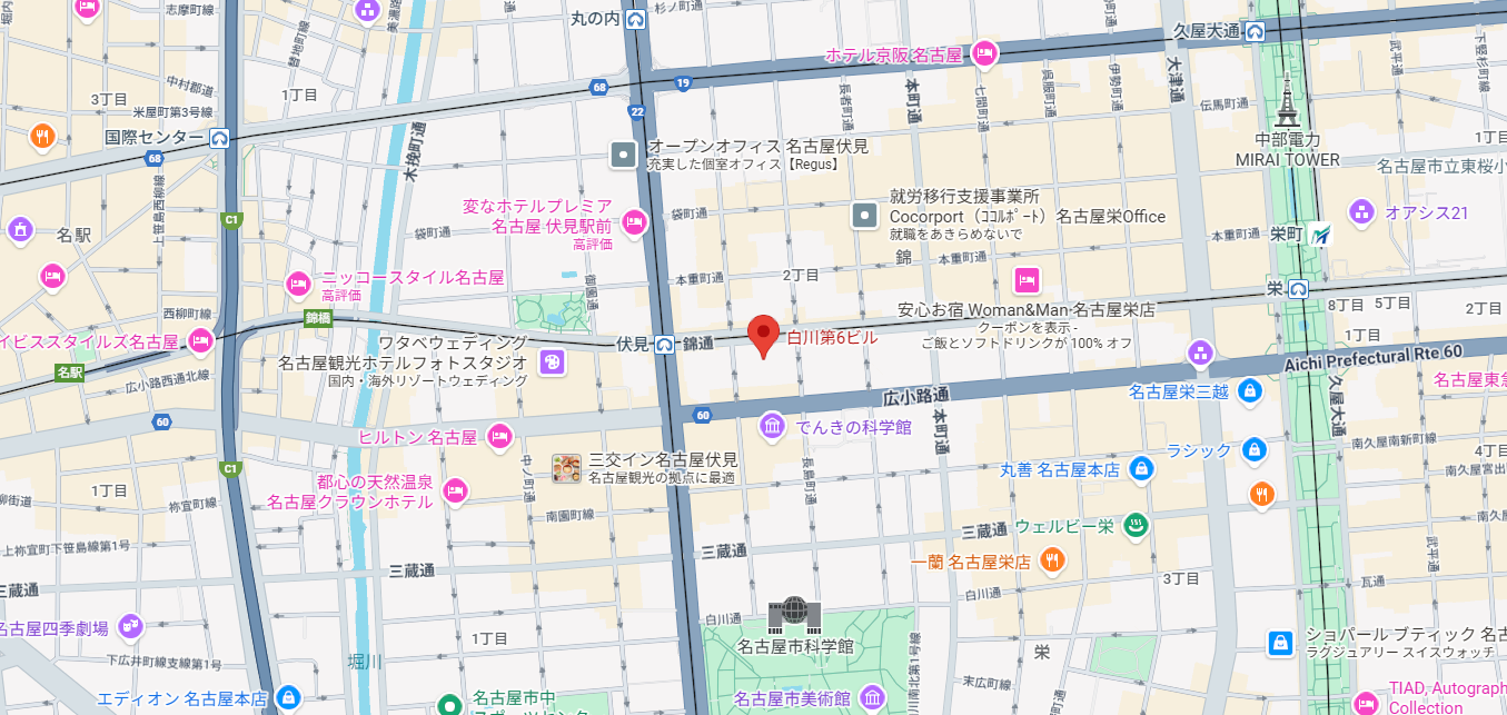 名古屋営業所周辺の地図